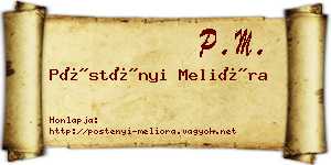 Pöstényi Melióra névjegykártya